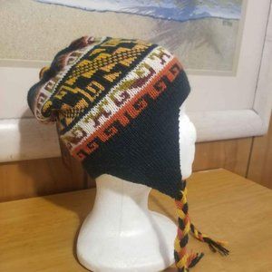 Alpaca hat Earflap dark green unisex New